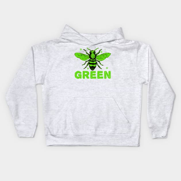 Bee Green Kids Hoodie by emma17